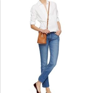 Tory Burch Leather Body mini bucket cross Body